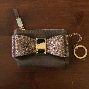 Deux Lux Sequined Bow Wallet/Coin Purse